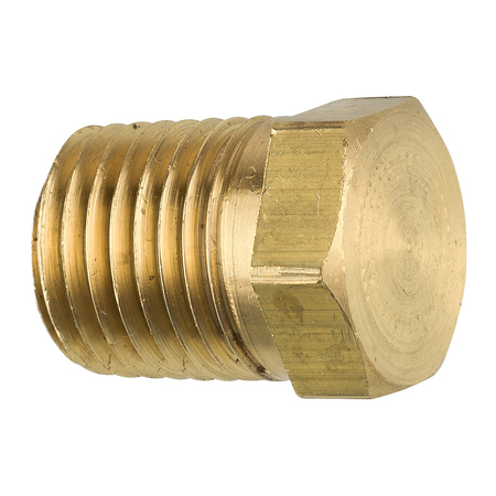 Ags Brass Hex Plug, Male (1/4-18 NPT), 1/bag PTF-11B